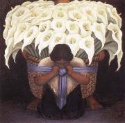 Diego Rivera the flower seller oil painting reproduction